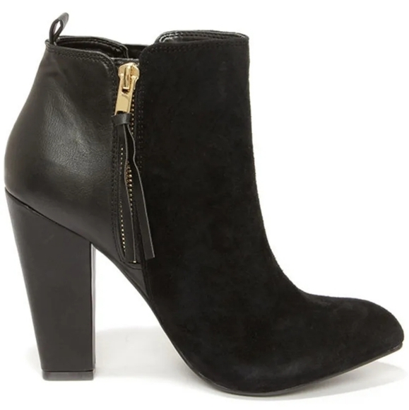 Steve Madden Jannyce Black Suede Leather Ankle Boots Size 8M - Picture 2 of 12
